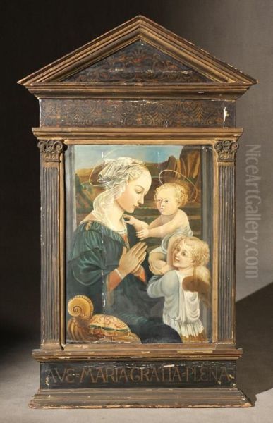 Madonna With Christ Child And Angel Oil Painting by Filippo Lippi