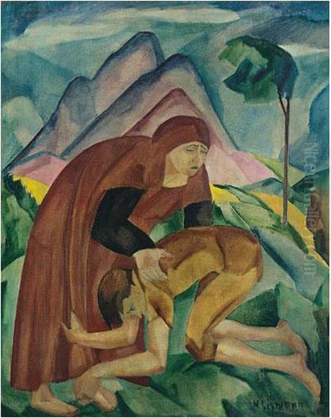 Die Vergebung (absolution) Oil Painting by Hermann Lismann