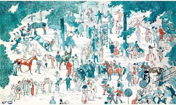 Cavalieres Au Bois. Oil Painting by Pierre Lissac