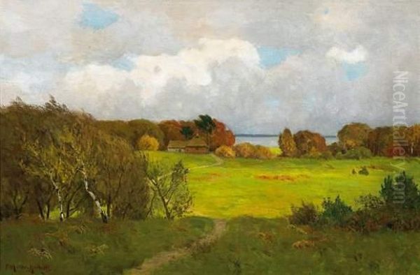 Summer Day By The Baltic Sea Near Ahrendshoop Oil Painting by Paul Lothar-Muller