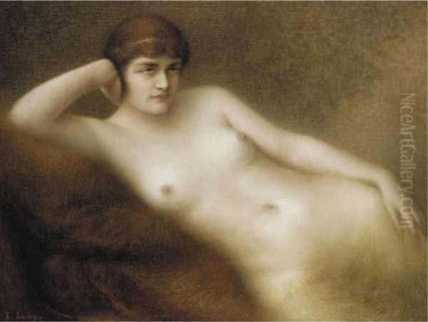 Reclining Nude Oil Painting by Eugene Loup