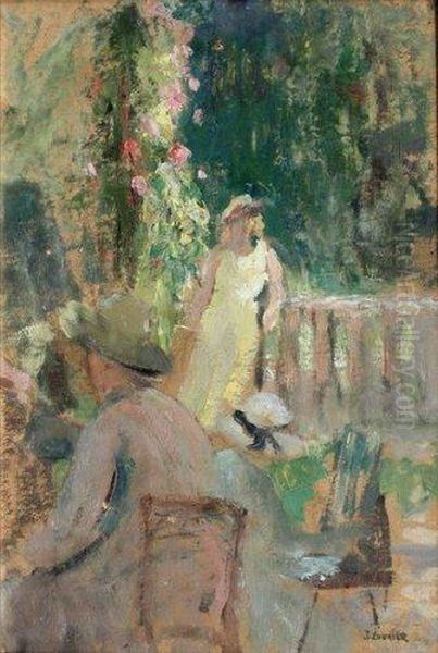 Au Jardin Oil Painting by Jeanne Lourier