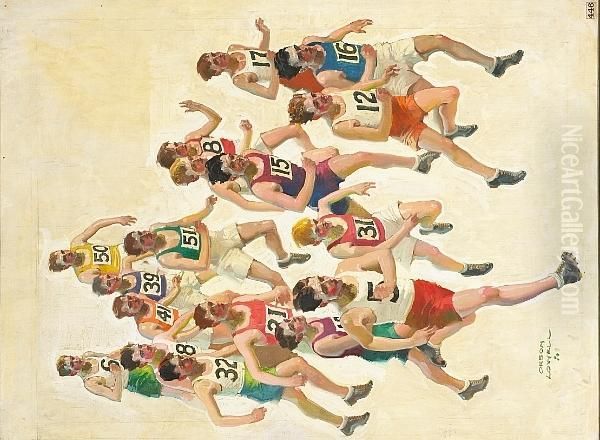 Cross Country Run Oil Painting by Orson Lovell