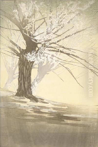 Frost Oil Painting by Bertha Boynton Lum