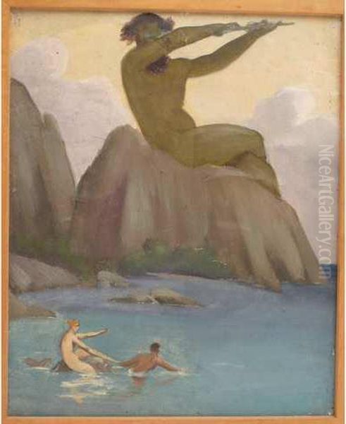 Scene Mythologique Oil Painting by Andre Pierre Lupiac