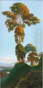 Homme Jouant De La Lyre Sous Un Arbre