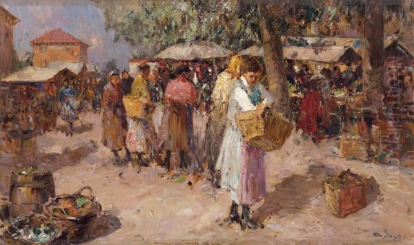Mercato Oil Painting by Alessandro Lupo
