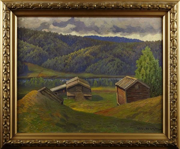 Fran Liden -medelpad Oil Painting by Oscar Lycke