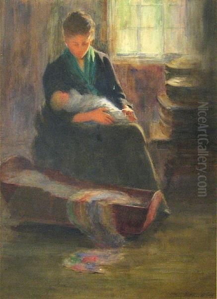 Mother And Child Oil Painting by Mary Nicholena Maccord
