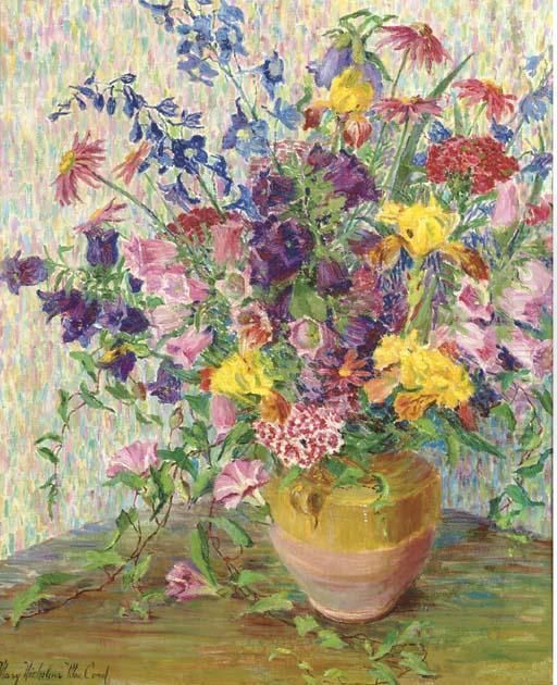 A Vase Of Flowers Oil Painting by Mary Nicholena Maccord