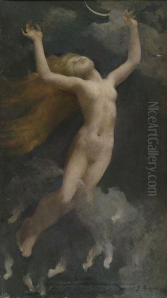 Nu Symboliste Oil Painting by Jules Louis Machard