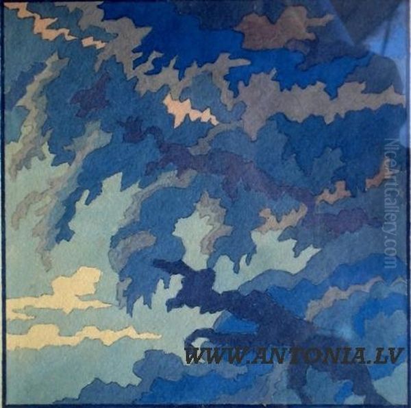 Storm Clouds Oil Painting by Julijs Madernieks
