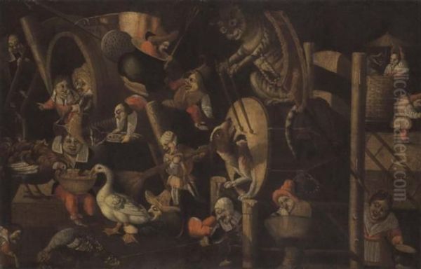 Gatto Tamburino Oil Painting by Maestro Della Fertilita Dell'Uovo