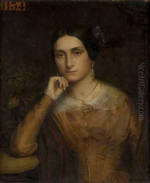 Portrait Oil Painting by Dominique Antoine Magaud