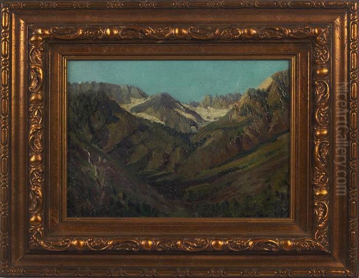 Mountain Landscape Oil Painting by Mary Maison