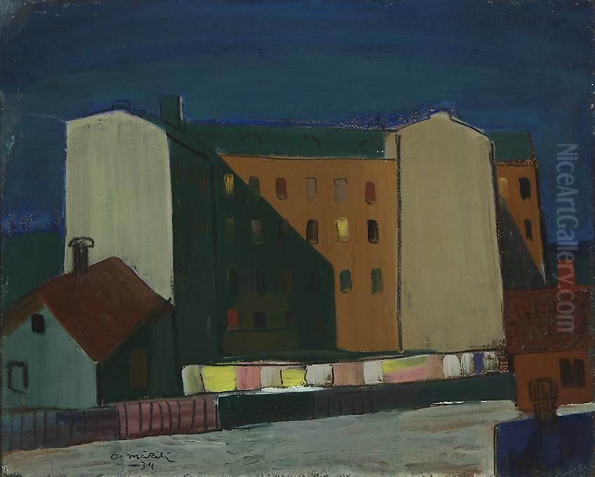 Kaupunki Oil Painting by Otto Makila