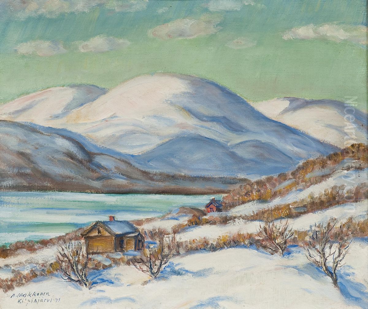 Viewof Lapland Oil Painting by Arvo Makkonen