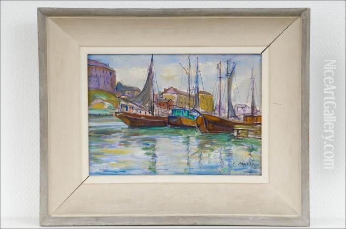 Kruununhaka - Kronohagen. Oil Painting by Arvo Makkonen