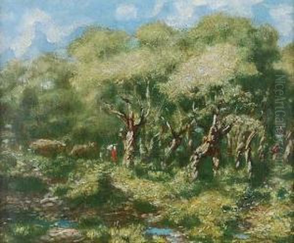 W Lesie Oil Painting by Wladyslaw Aleksander Malecki