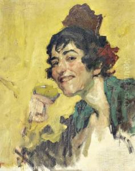 Retrato De Senhora Oil Painting by Jose Malhoa