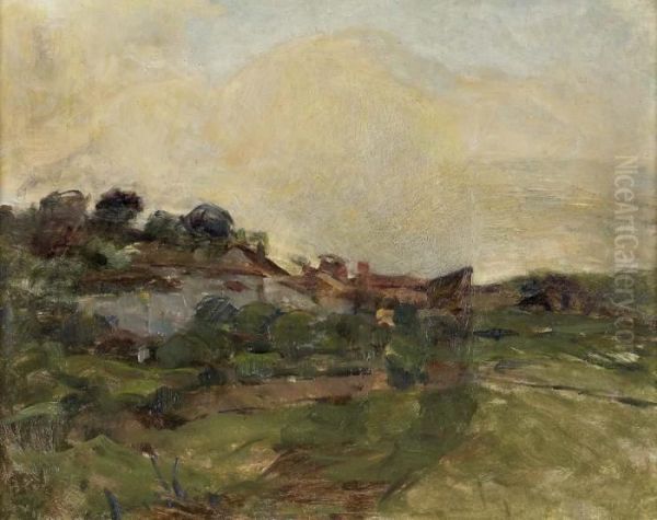 Paisagem - Figueiro Dos Vinhos Oil Painting by Jose Malhoa