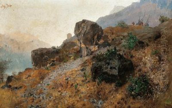 Herbstliche Landschaft Oil Painting by Alexander Marcks