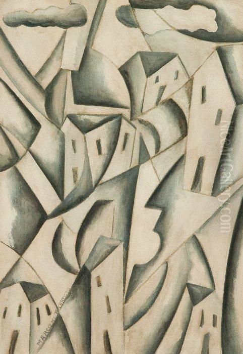 Paese Futurista Oil Painting by Fabrizio Marconi