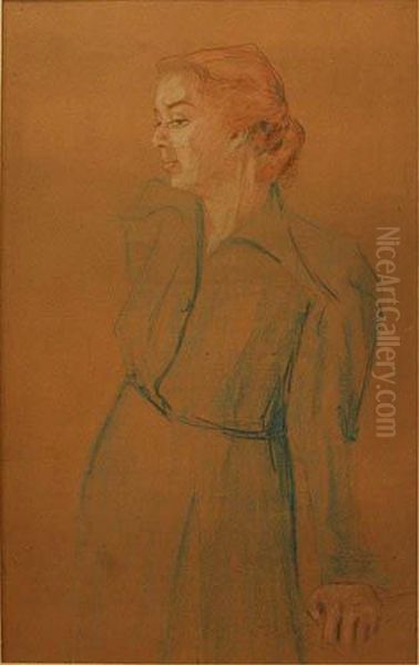 Portret Kobiety Oil Painting by Antoni Markowski