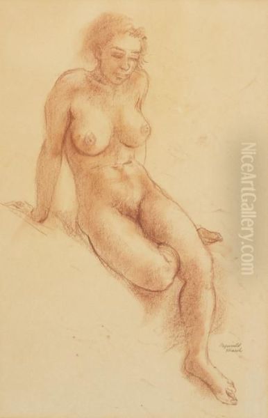 Seated Nude Oil Painting by Reginald Marsh
