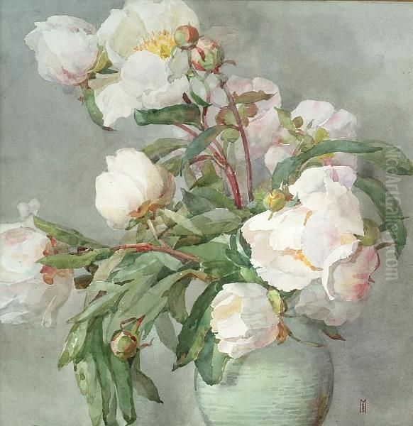 Paeony Oil Painting by Ethel H. Martin