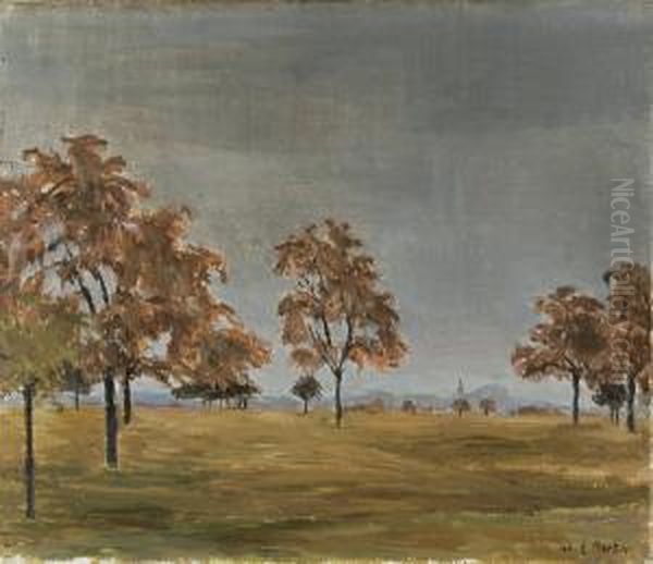 Landschaft Mitobstbaumen Oil Painting by Eugene Louis Martin