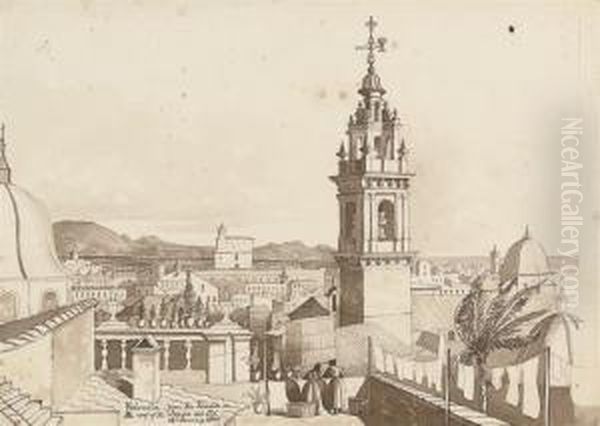 An Unframed Folio Of Views In Portugal And Spain Including Lisbon, Cape Trafalgar And Valencia Oil Painting by Admiral Sir Henry Byam Martin