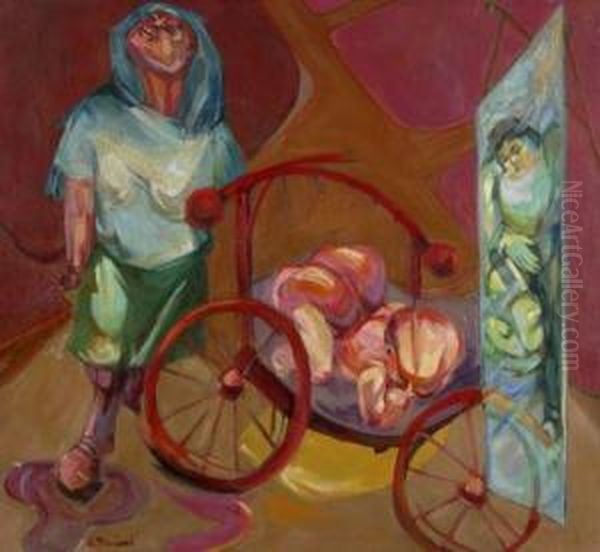 Motherhood Oil Painting by Marinel Maryan-Meir