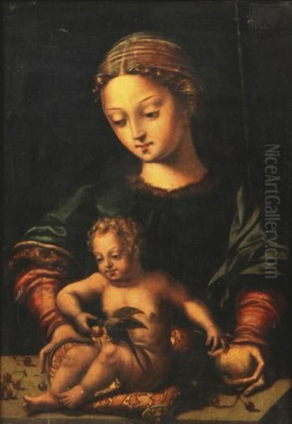 Vierge A L'enfant Oil Painting by Italian Unknown Master