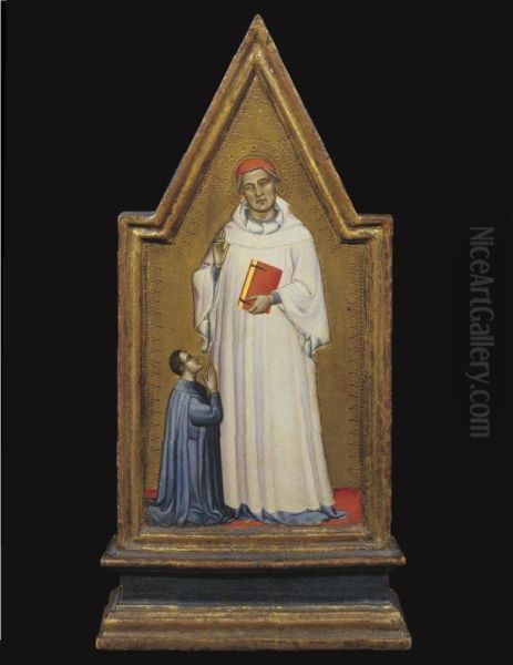 Saint Ivo With A Kneeling Supplicant Oil Painting by Master Of The Rinuccini Chapel