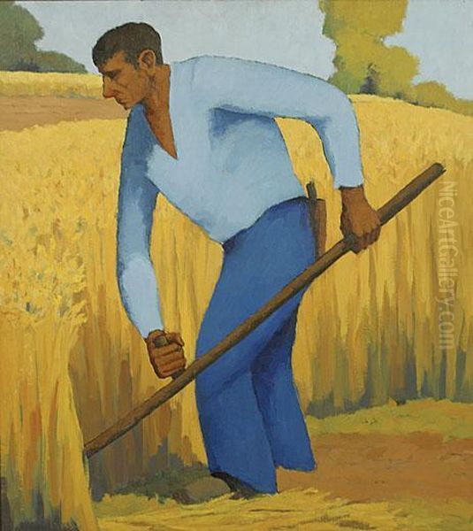 Maaier. Oil Painting by Henri Mathy