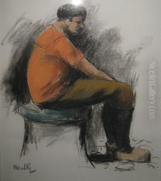 'la Reverie'. Oil Painting by Henri Mathy
