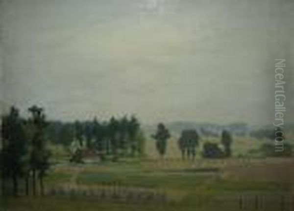 Landschap. Oil Painting by Henri Mathy