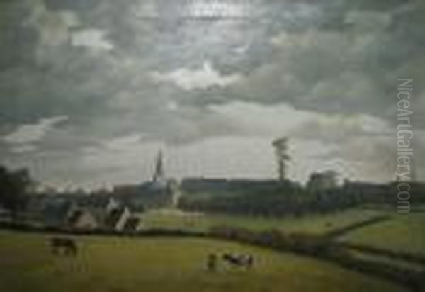 Bewolkte Hemel In De Ardennen. Oil Painting by Henri Mathy