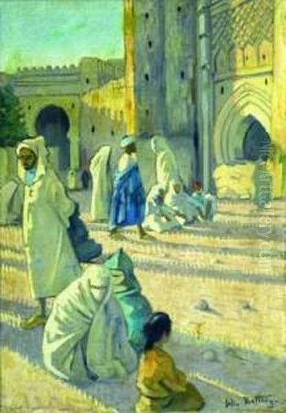 Porte A Meknes : Bab Mansour El Aleuj. Oil Painting by Gill Julien Matthey
