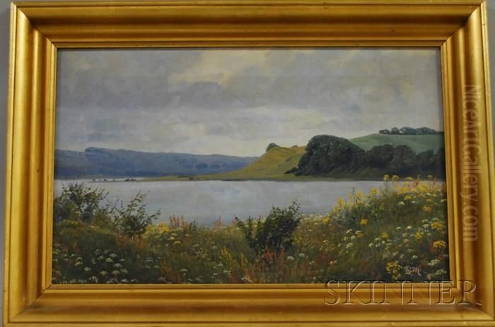 View Of Mariager Fjord Oil Painting by Hjalmar Matthiesen