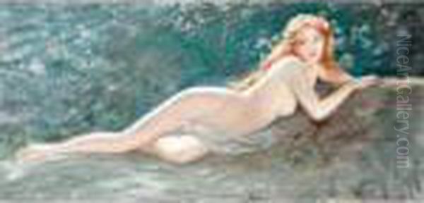 Reclining Nude Oil Painting by Arthur Dampier May