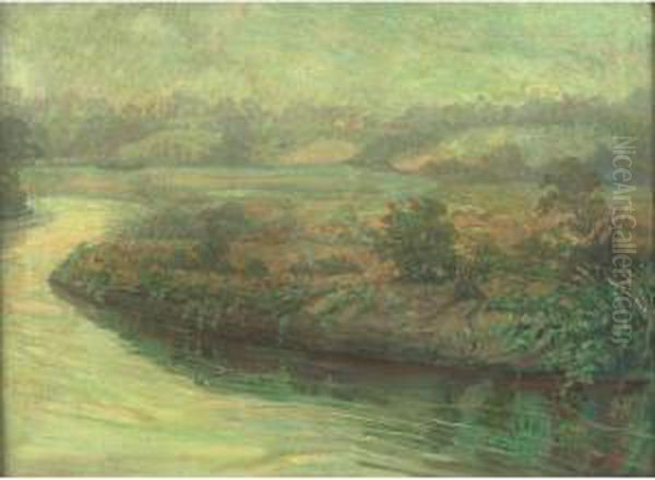 Riverbend Oil Painting by James Edwin Mcburney