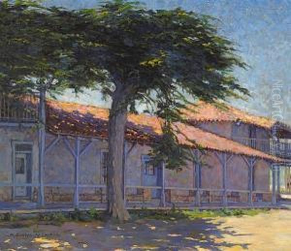The Customs House, Monterey Oil Painting by Evelyn Mccormick
