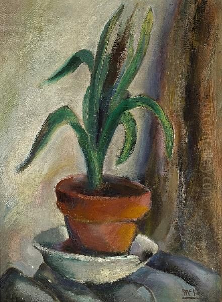 Potted Plant Oil Painting by Henry Lee Mcfee