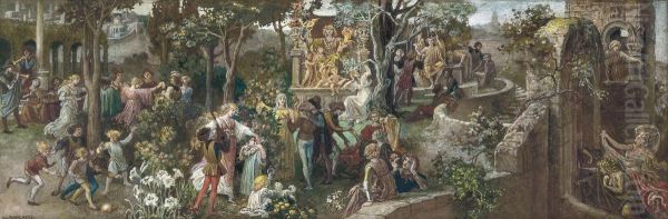 La Corte Gioiosa Oil Painting by Ricciardo Meacci