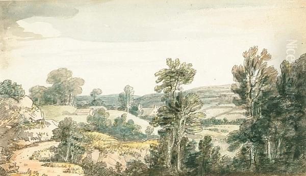 Rural Landscape Oil Painting by Samuel Medley