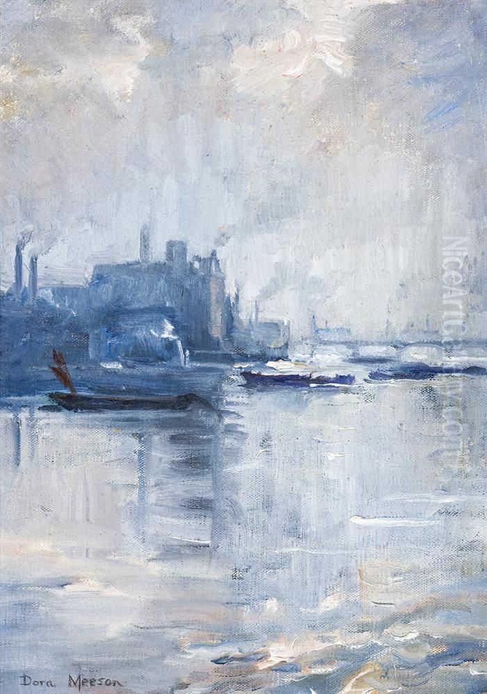 The Thames Oil Painting by Dora Meeson