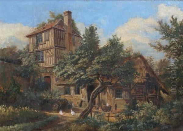 Maison En Colombage De La Campagne Normande Oil Painting by Antoine-Ignace Melling