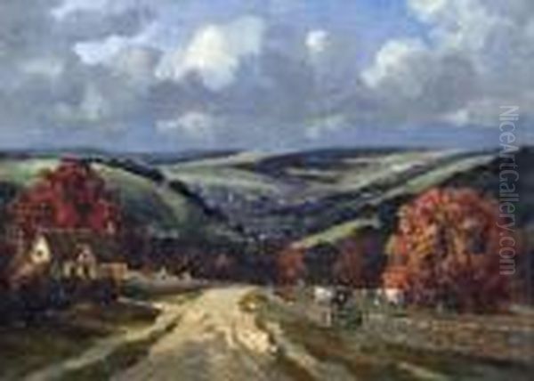 The Stroud Valley Late Oct 1933 Oil Painting by Campbell A. Mellon
